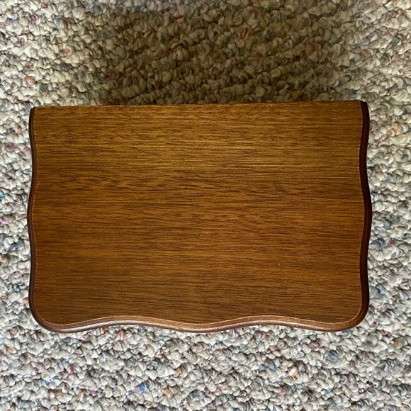 Wooden Jewelry Box Blush Interior Gold Accents - Picture 10 of 12